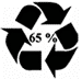 Logo de l'anneau de Moebius, symbole du recyclage, avec indication du pourcentage