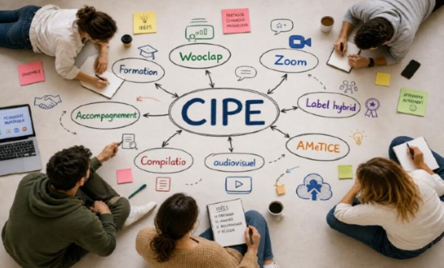 étudiants autour des outils du CIPE (sous forme de bulle)