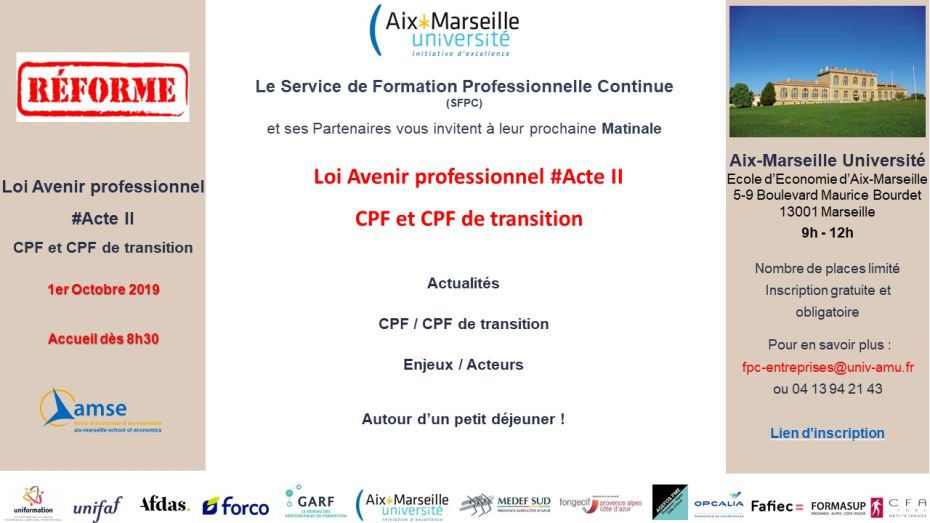 SFPC invitation matinale CPF et CPF de transition