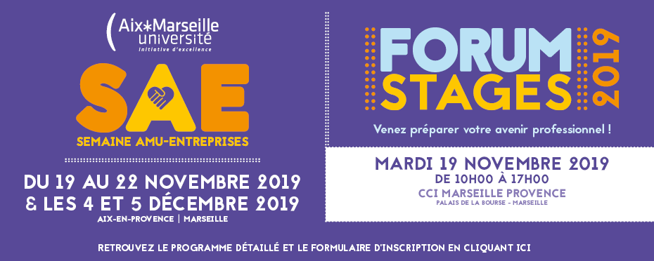 Invitation au Forum Stages de la Semaine AMU Entreprises 2019