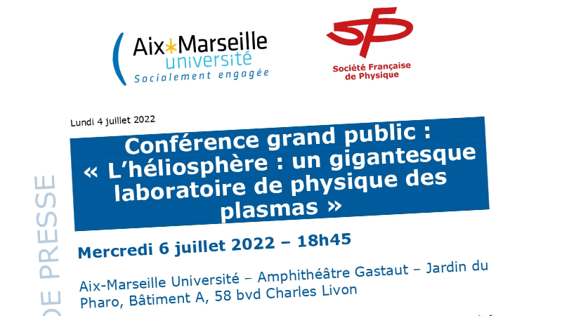 Capture d'écran du communiqué de presse: conference grand public du congres de la Societe Francaise de Physique