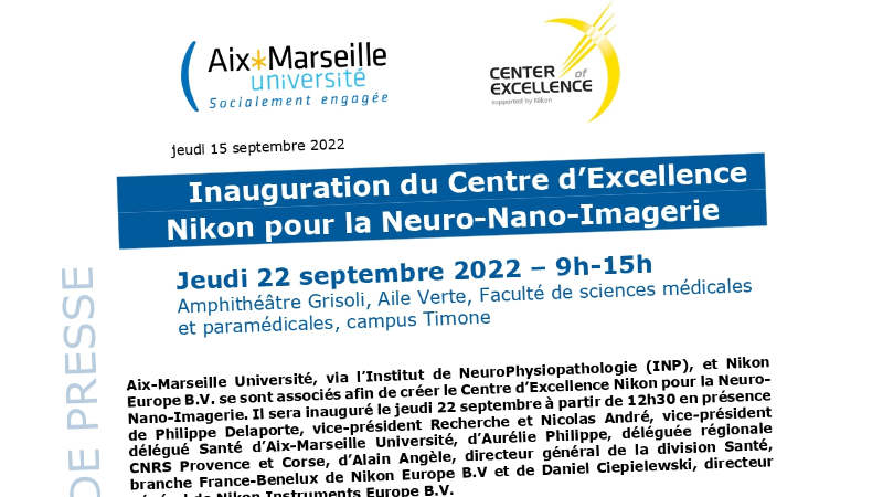 Capture d'écran du communiqué de presse "Inauguration du Centre d'Excellence Nikon pour la Neuro-Nano-Imagerie"