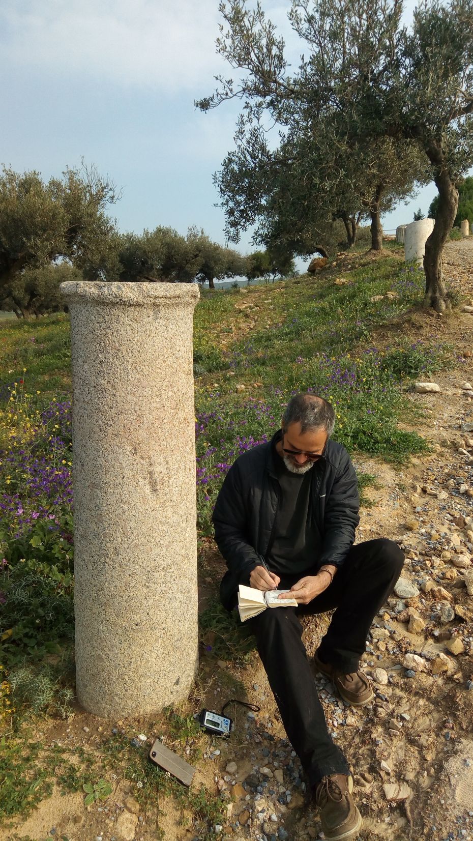 Fût de colonne d’origine sarde observé sur un site au Maghreb