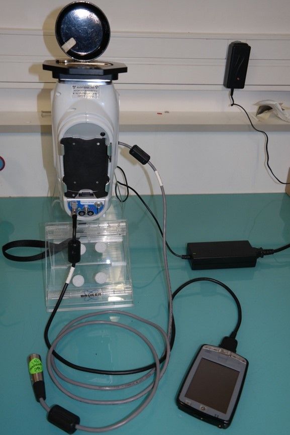 Le spectromètre XRF portable du Cerege : utilisation au laboratoire. 