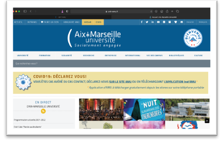 Etape 1 : Se rendre sur une page du site d’Aix-Marseille université