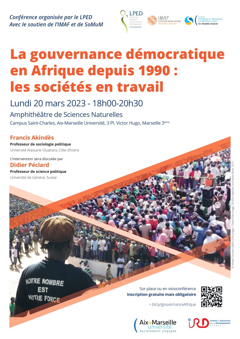 Affiche de la conférence du 20 mars 23 sur la gouvernance de l'Afrique
